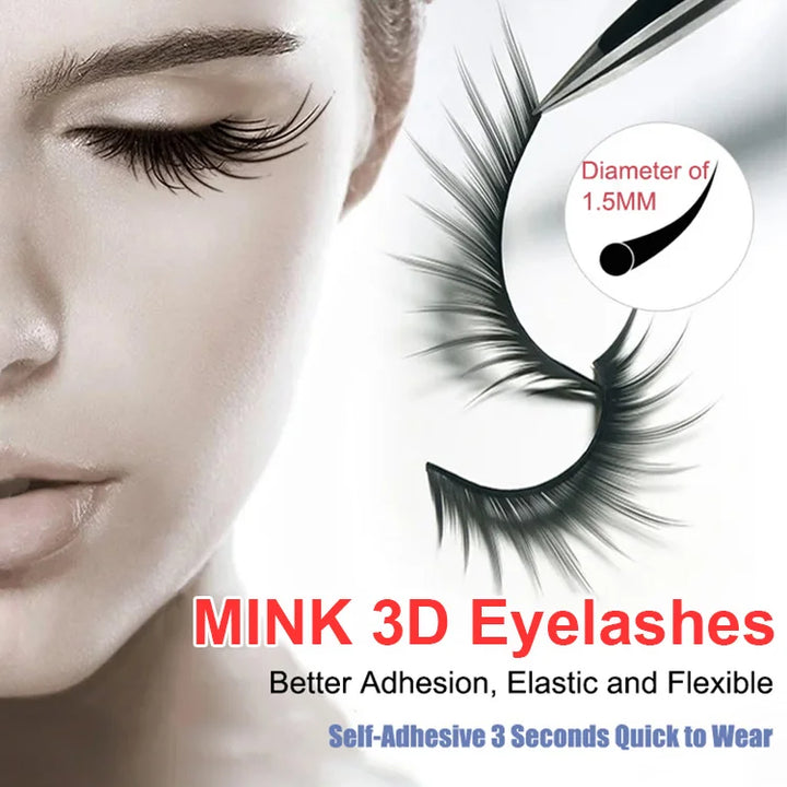 【New year sale】Buy 1 free 2--Reusable 3D Adhesive Tape False Eyelashes