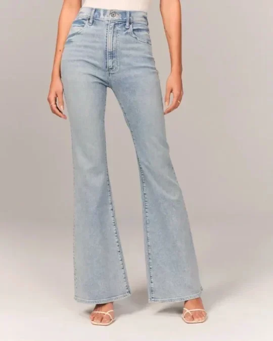 Womens 2024 Summer Ultra High Rise Stretch Flare Jean