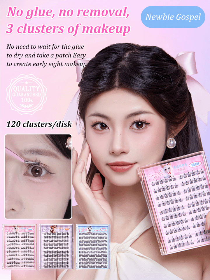 Ten rows of large capacity glue free removable false eyelashes