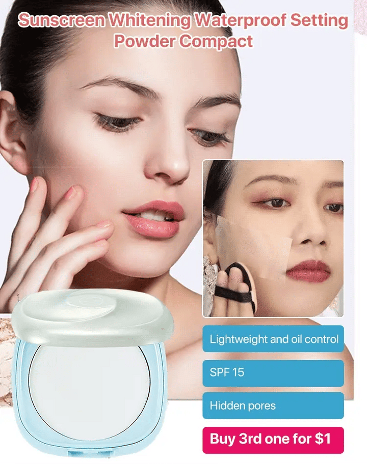 Sunscreen Whitening Waterproof Setting Powder Compact