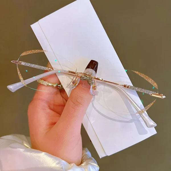 WOMENS DIAMOND RIMLESS ANTI BLUE LIGHT PRESBYOPIA GLASSES