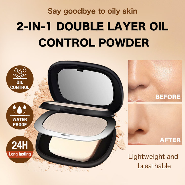 2 in 1 Oil Control Powder Waterproof and Sweatproof