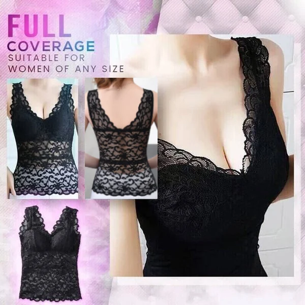 💖Last Day 49% OFF💖Long Lace Beauty Back Undershirt