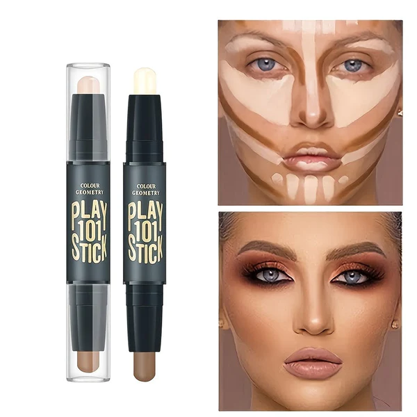 2 Color Double Natural Stereoscopic Highlighter Concealer Stick