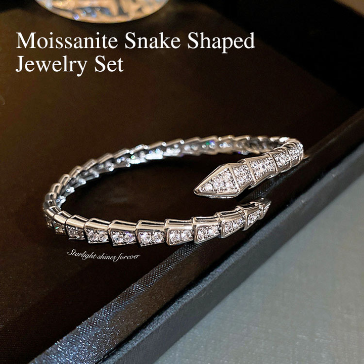Zircon Snake Shaped Open Bracelet