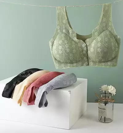 Ageless four button front button bra