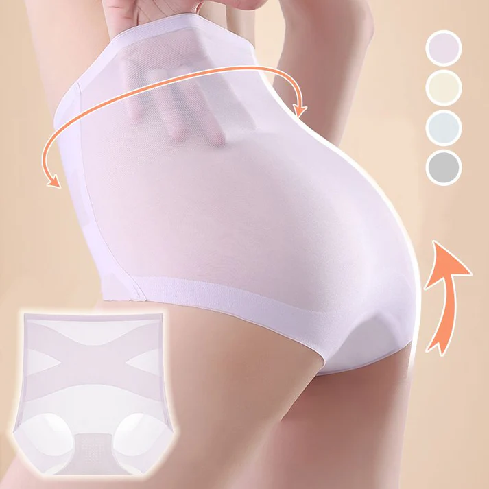 Womens High-waist Breathable Ultra-thin Panties with Tummy-control  Hip-lifting