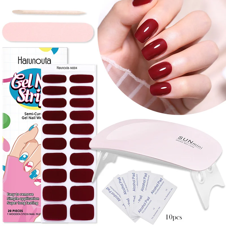 HOT SALE💅Gel Nail Stickers UV Lamp Set
