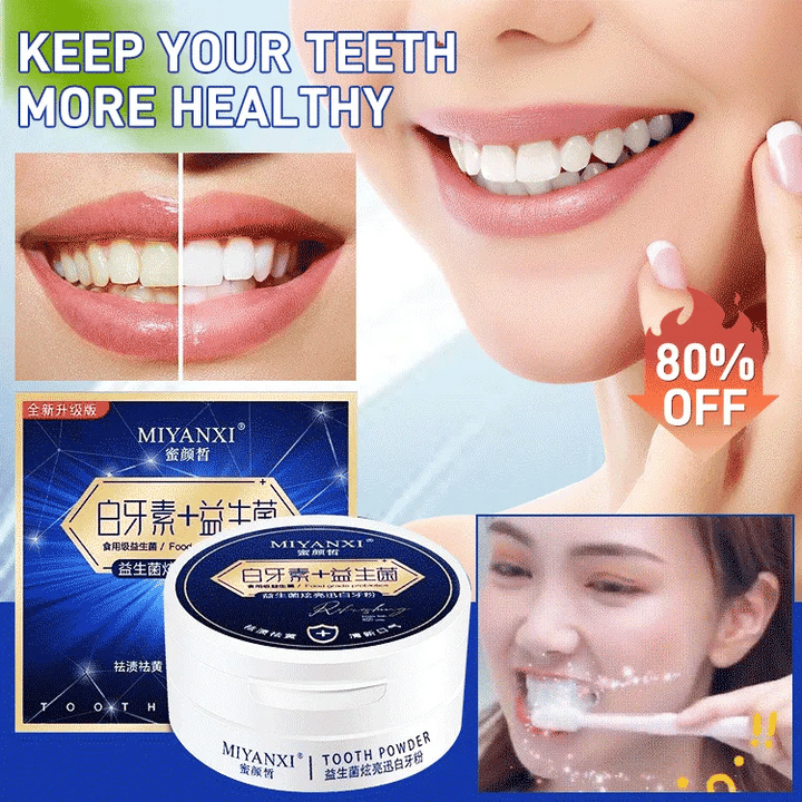Probiotic whitening and yellowing teeth cleaning powder