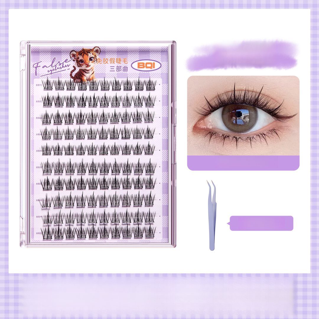 Ten rows of large capacity glue free removable false eyelashes