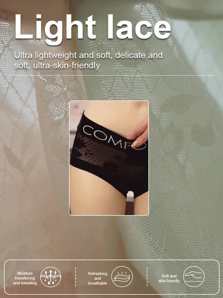 High waist seamless lace panties