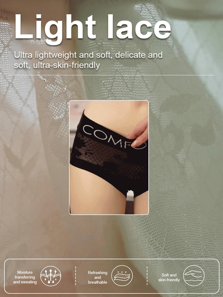 High waist seamless lace panties