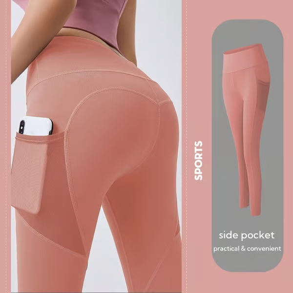 High Waisted Tummy Control Side Pocket Shaping Training Leggings