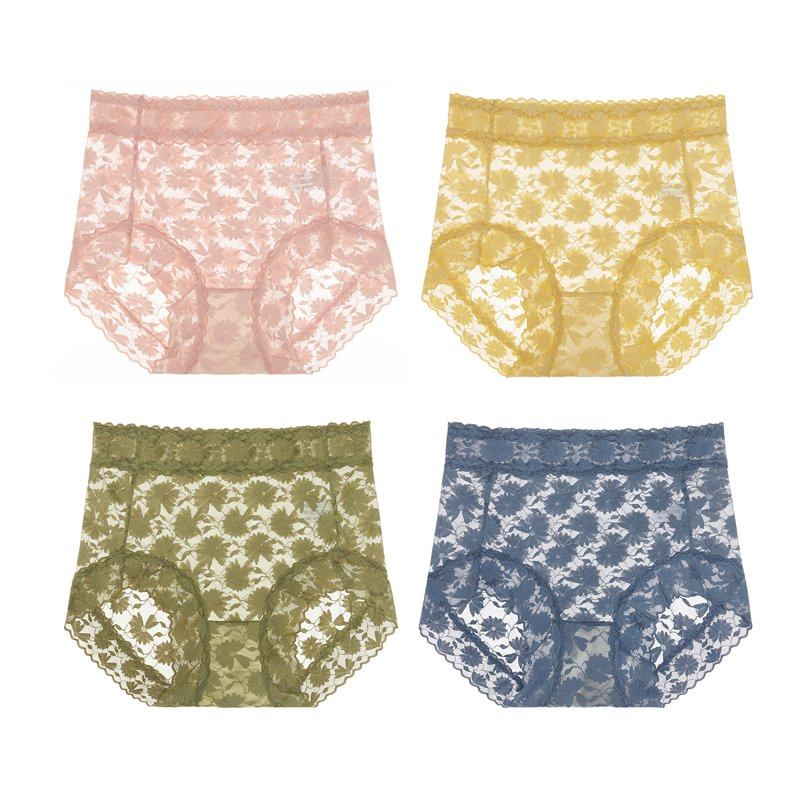 Sexy Seamless Thin Lace Silk Care Panties