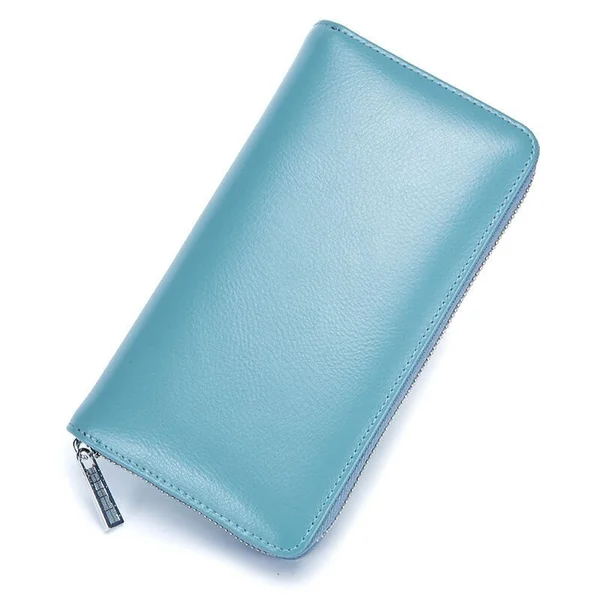Unisex Anti Credit Card Fraud Multi compartment Genuine Leather Wallet