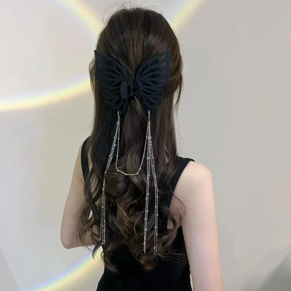 Butterfly Cutout Tassel Large Hair Clip