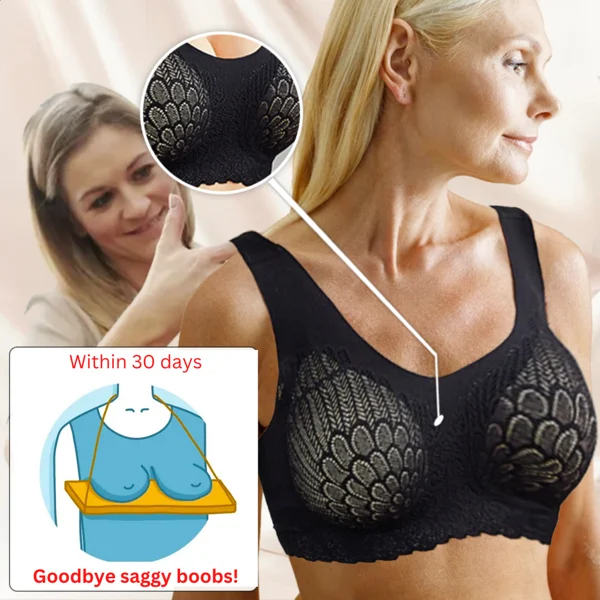 2024 Latex 4.0 Graceful Anti saggy Breathable Lace Large Size Bra