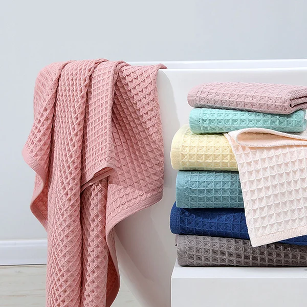Super Absorbent Breathable Antibacterial Waffle Bath Towel