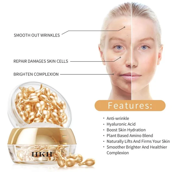 Vitamin C facial serum with hyaluronic acid supplement