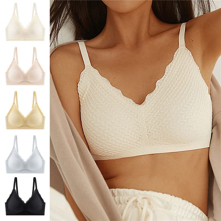 🔥Hot Sell🔥⏰LAST DAY 50% OFF⏰Transpirable Ice Silk Wireless Push Up Plus Size Bra