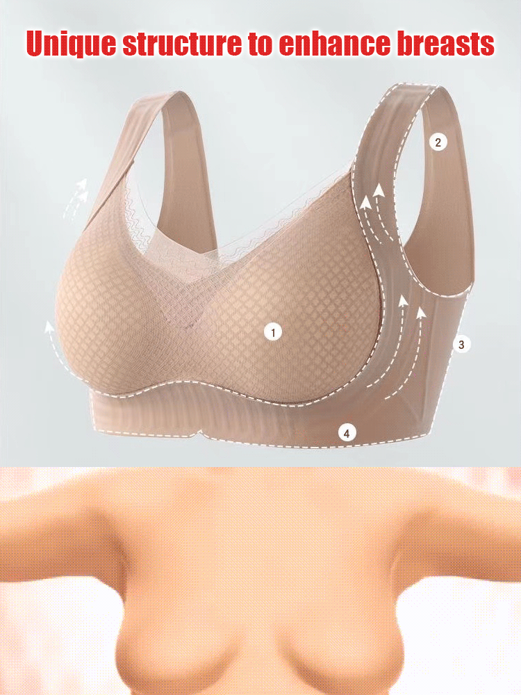 Full-coverage lifting and anti-sagging seamless bra