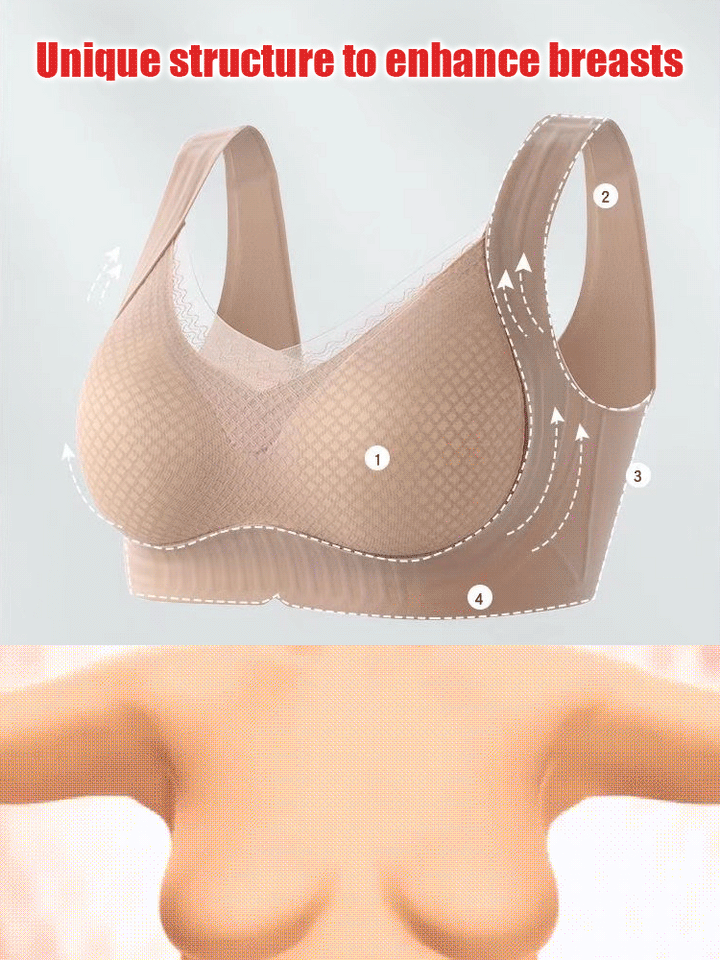 Full-coverage lifting and anti-sagging seamless bra