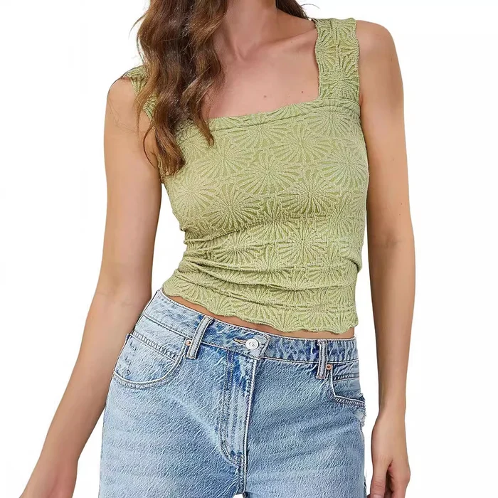 Womens Floral Embossed Sports Tank Top