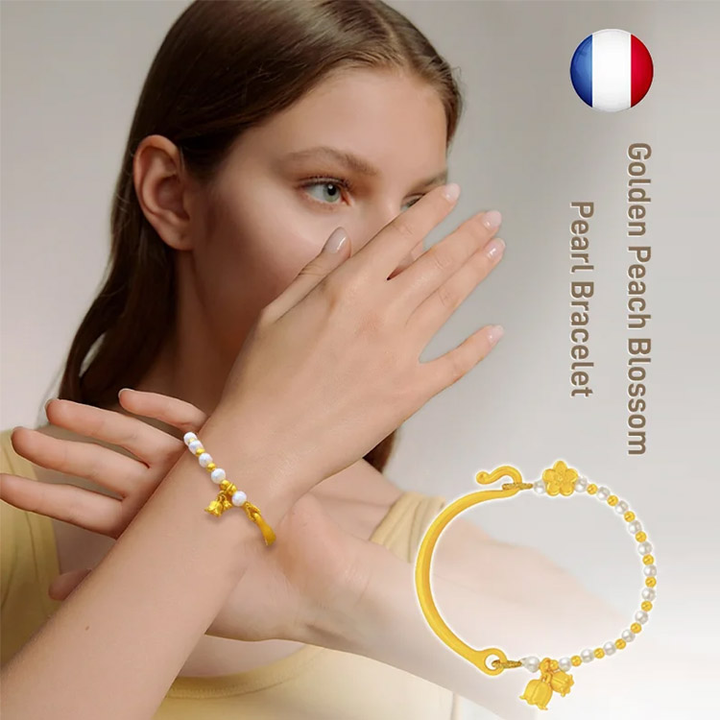 18K Gold plated Peach Blossom Pearl Bracelet