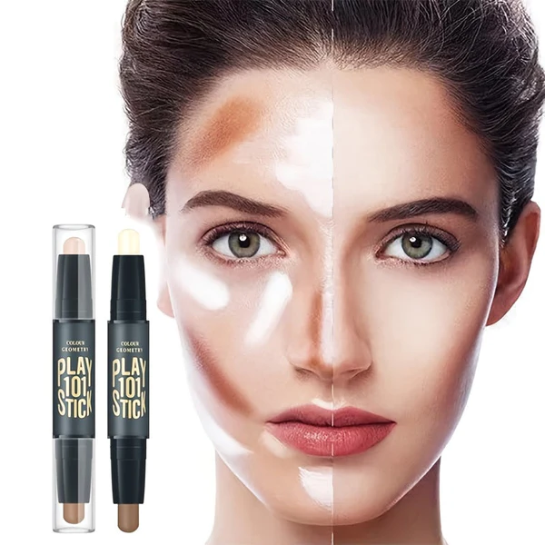 2 Color Double Natural Stereoscopic Highlighter Concealer Stick