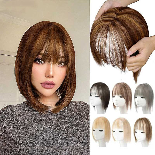 Natural Hair Toppers With Bangs For Women Adding Hair Volume Topper