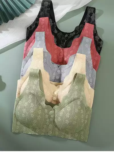 Ageless four button front button bra