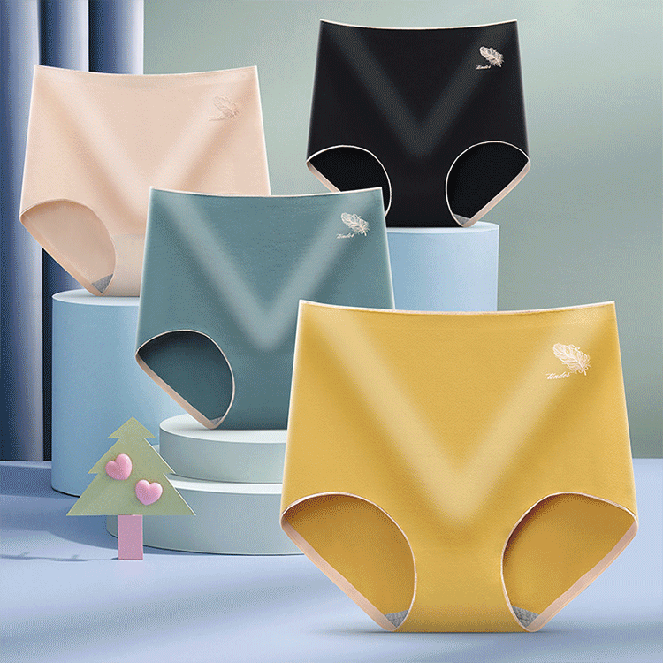 Seamless cotton high waisted abdominal panties