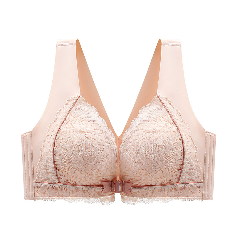 Front-Clasp Lace Bra with Lift and Anti-Sagging Design