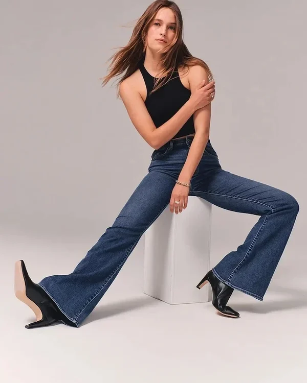 Womens 2024 Summer Ultra High Rise Stretch Flare Jean