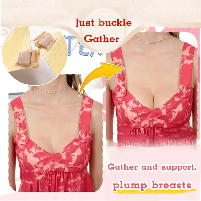 Honeycomb breathable front buckle push-up adhesive bra