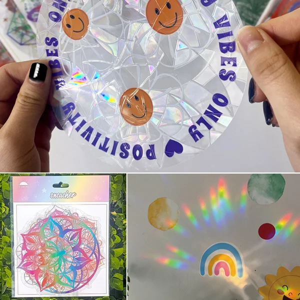 Adsorption Rainbow Glass Window Stickers