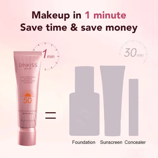Achieves Korean flawless glass skin!Whitening Sunscreen Foundation