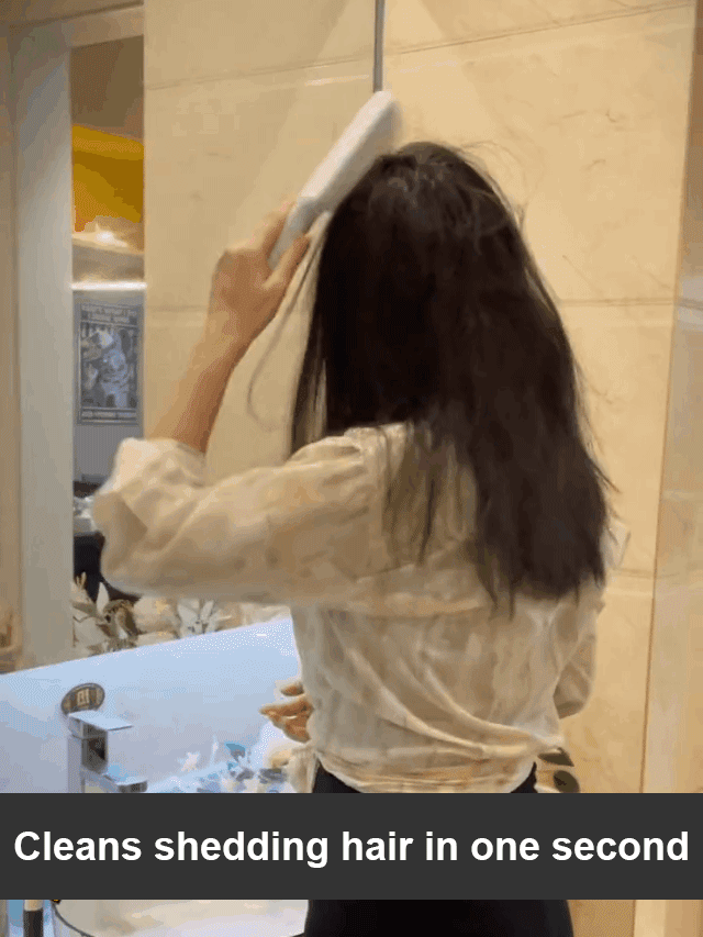 Automatic cleaning rotating telescopic comb