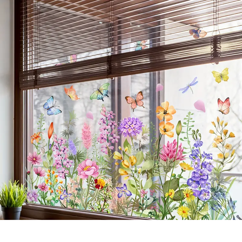Colorful Floral Bouquet Window Sticker