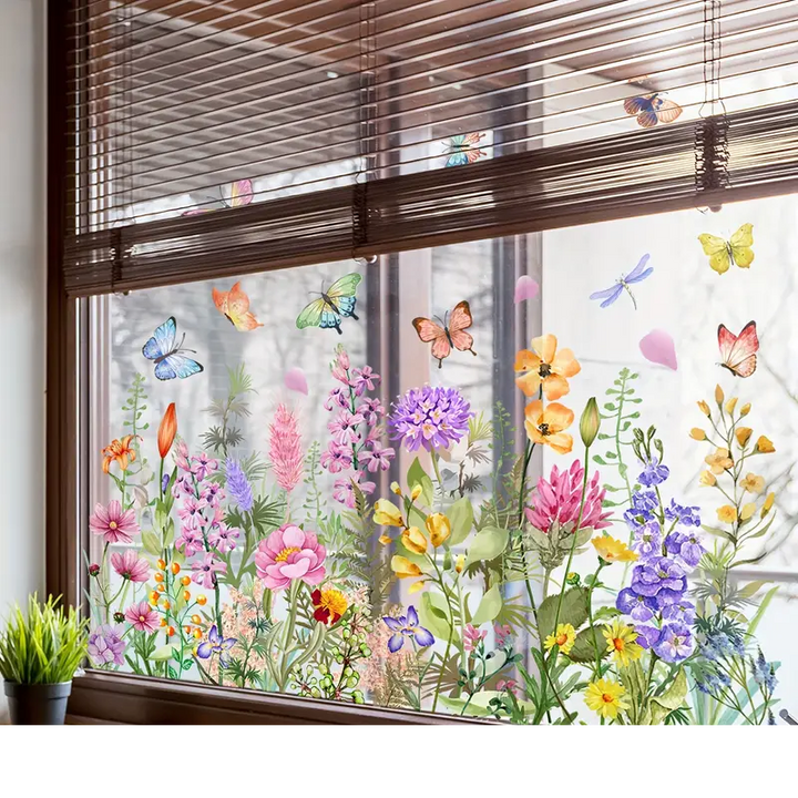 Colorful Floral Bouquet Window Sticker