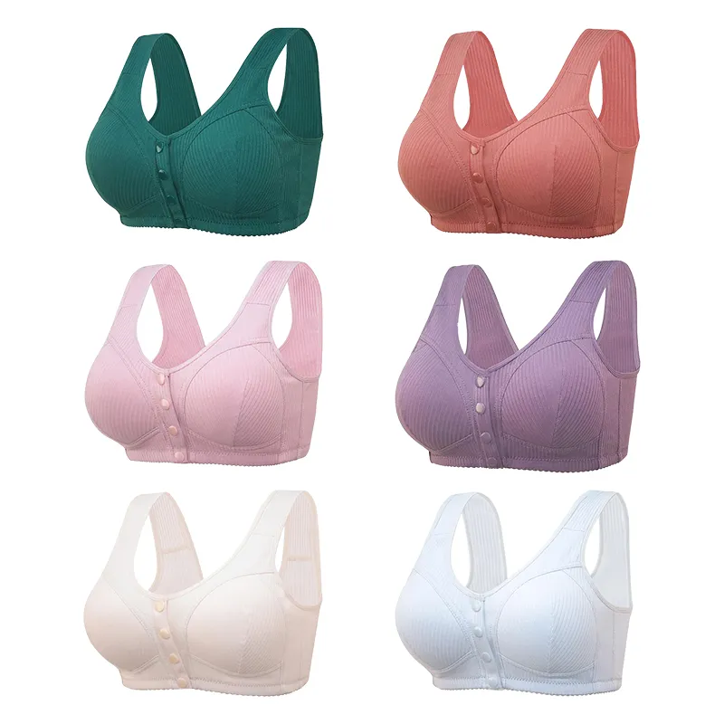 COMFORTABLE FRONT CLOSURE WIRELESS PLUS SIZE BUTTON BRA