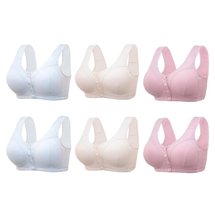 COMFORTABLE FRONT CLOSURE WIRELESS PLUS SIZE BUTTON BRA