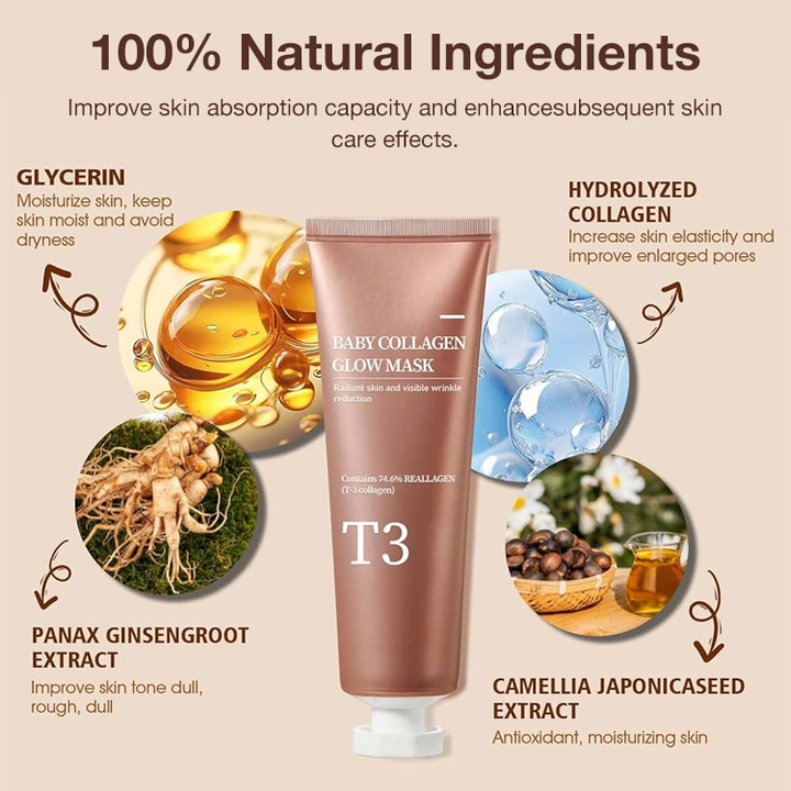 BUY 1 GET 1 FREE-T3 Baby Collagen Glow Peel Off Mask