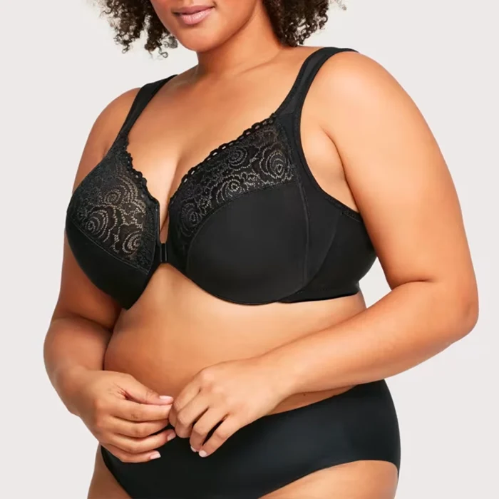 Front Closure Plus Size Full Coverage Lace Bra
