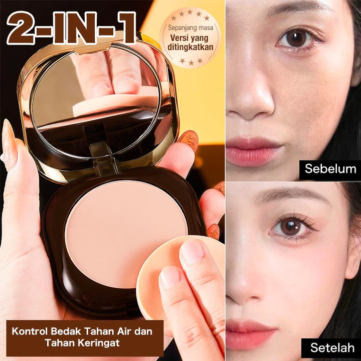 Waterproof and sweat-proof 2 in 1 double layer oil control powder