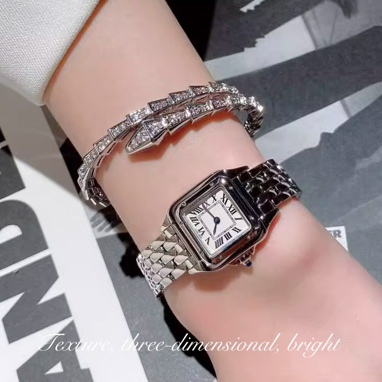 Zircon Snake Shaped Open Bracelet