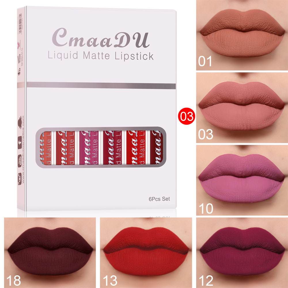 6Pcs/Set Long-lasting Matte Liquid Lipstick Waterproof