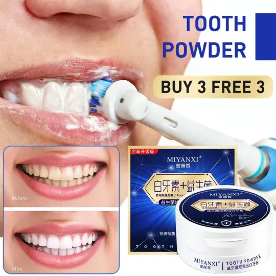 Probiotic whitening and yellowing teeth cleaning powder