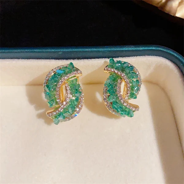 💖Mothers Day Promotion 49% Off -💕Fashion Cross Green Crystal Earrings