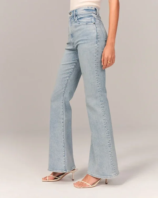 Womens 2024 Summer Ultra High Rise Stretch Flare Jean